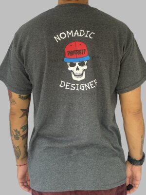 Men's  Nomadic Designer Skating Skull Short Sleeve Tee
