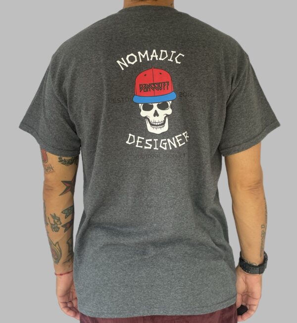 Men's  Nomadic Designer Skating Skull Short Sleeve Tee