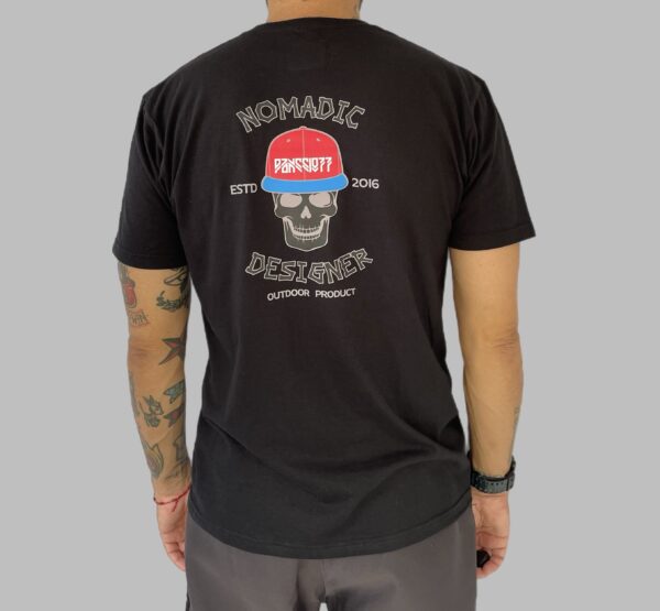Men's Nomadic Designer Skating Skull Short Sleeve Tee - Image 3