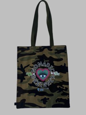 Womens Camo Nomadic Designer EYE HEART Tote Bag