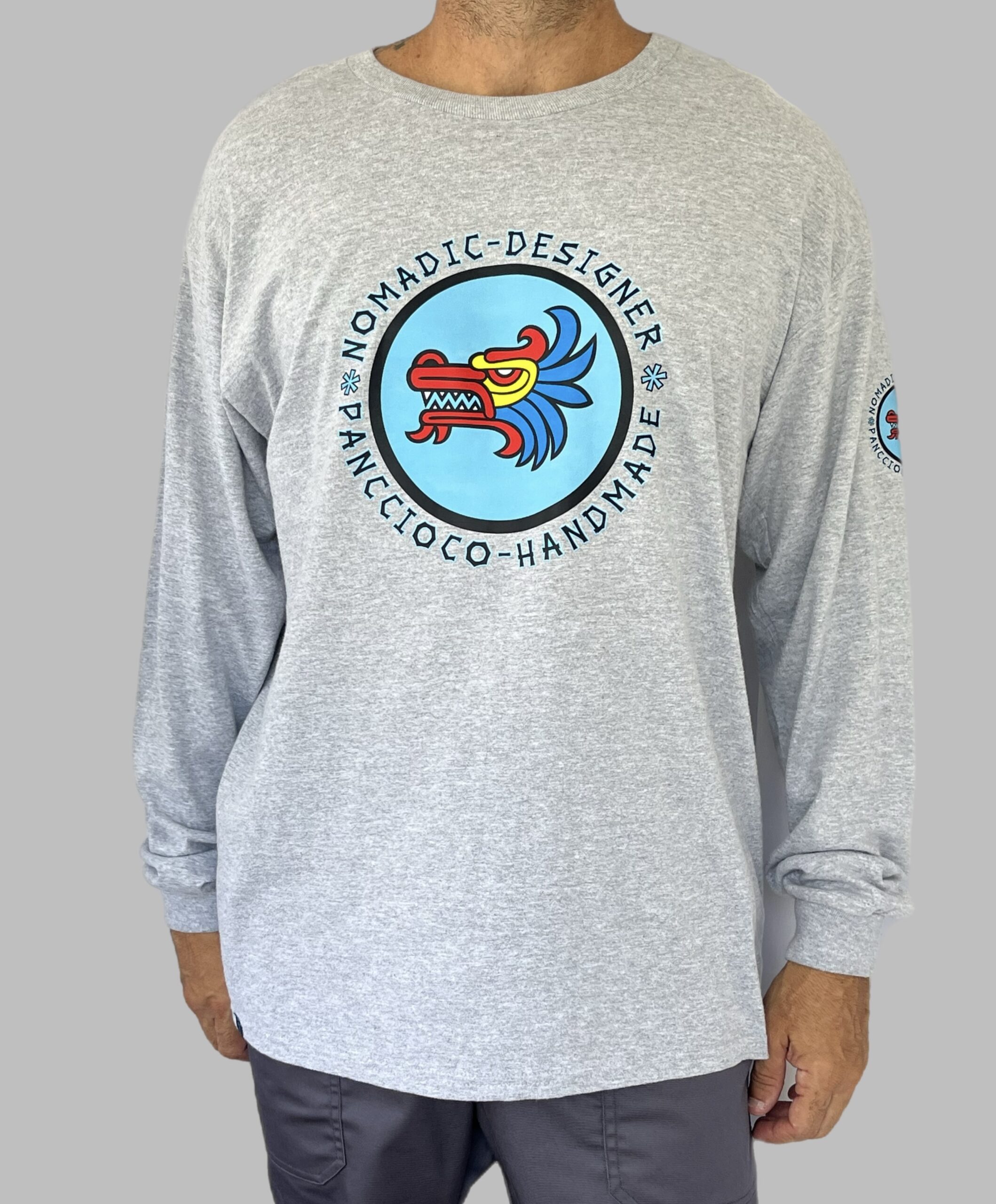 Men's Nomadic Designer Dragon Head Long Sleeve Tee