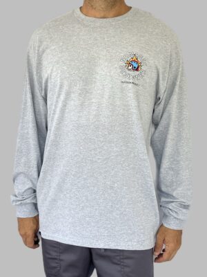 Men's Nomadic Designer Skull Helmet Fire Long Sleeve Tee
