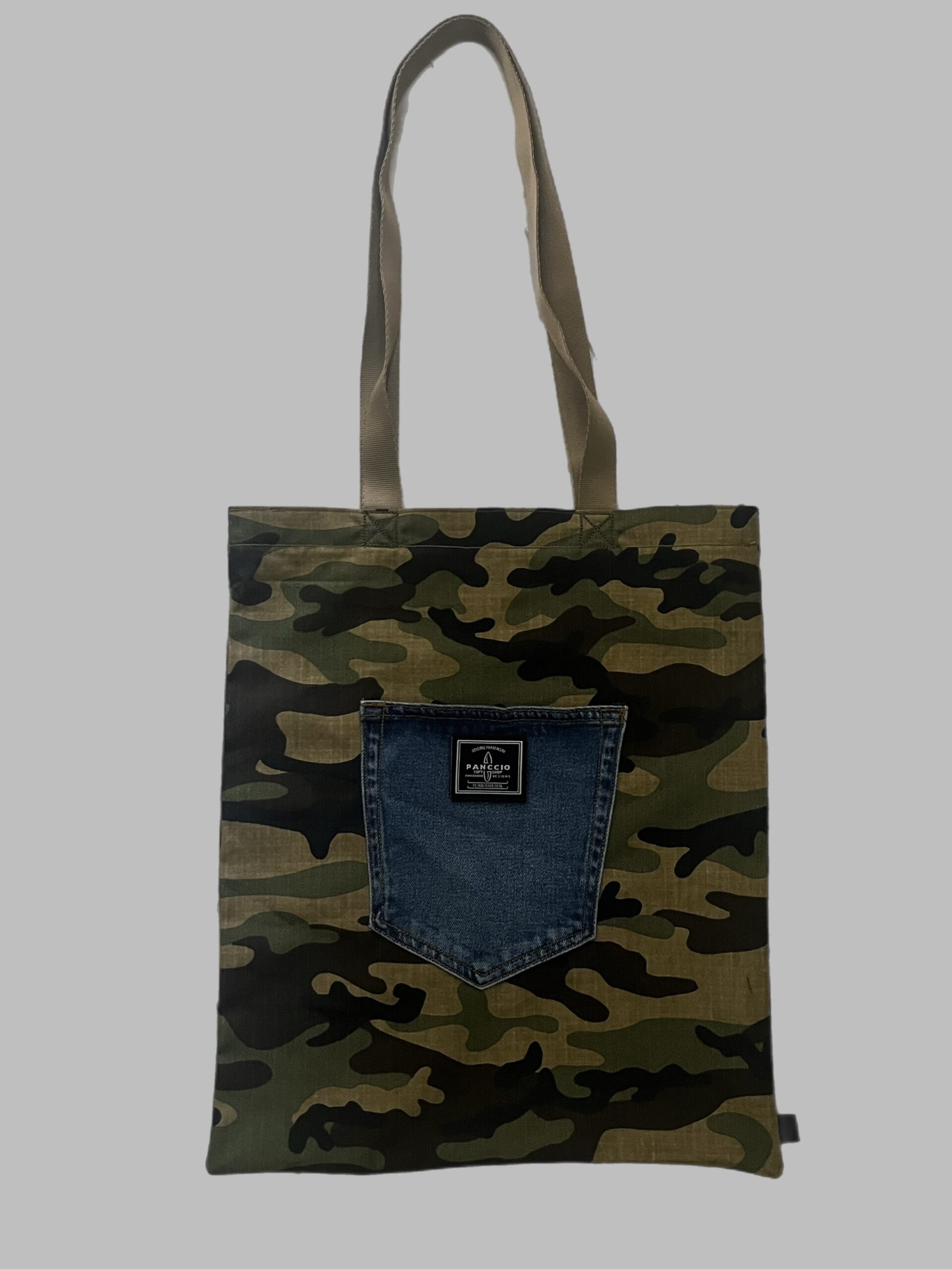 Womens Camo Pocket Interchangeable Labels Tote Bag