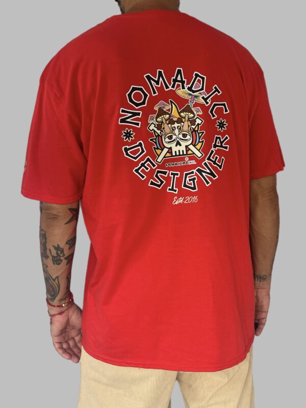Men's Nomadic Designer Mushroom skull Sleeve Tee