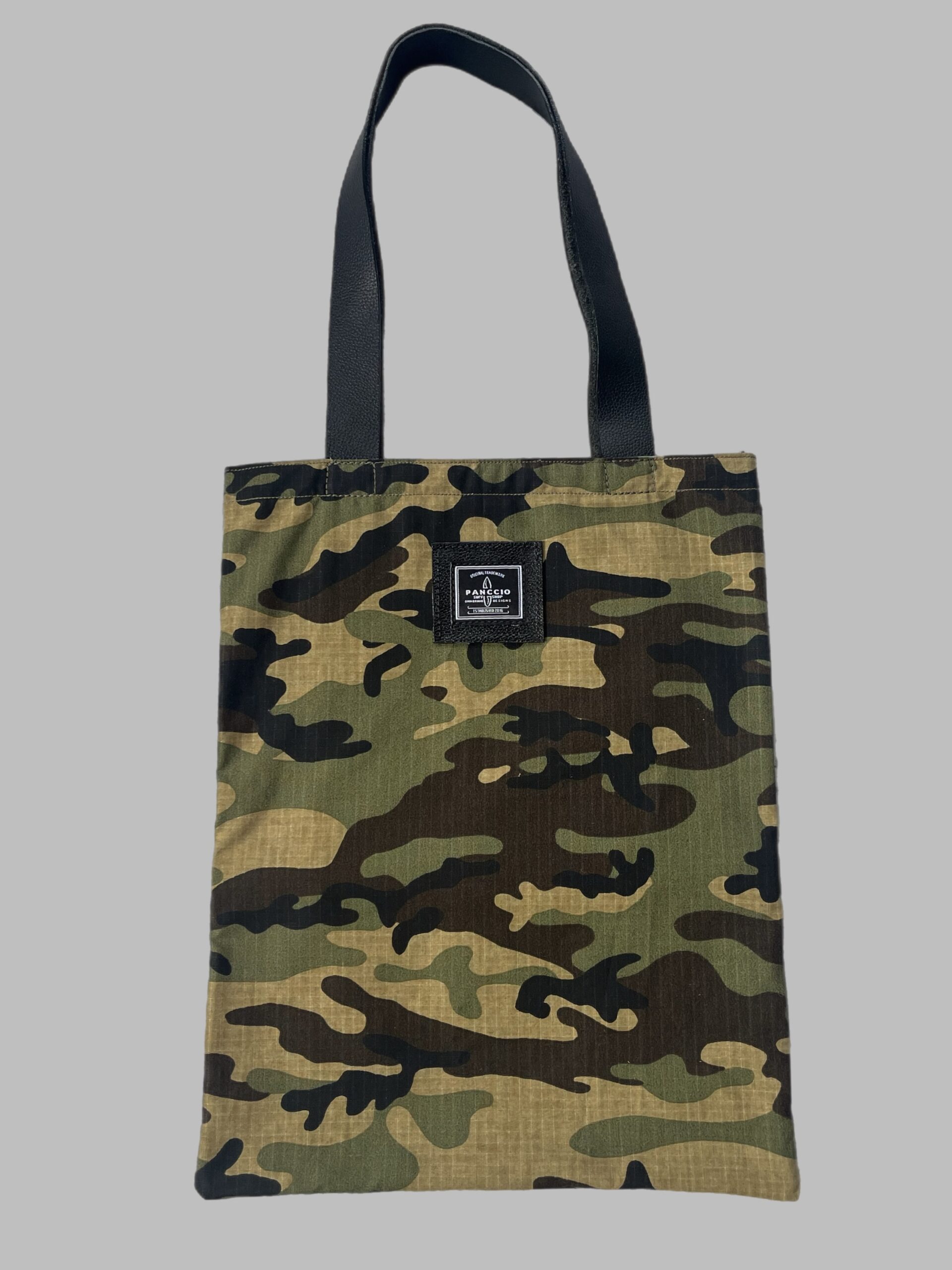 Womens Military Leather Pocket Tote Bag - Image 2