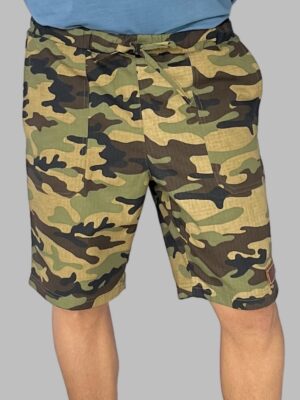 Men's Camo Military Leather Col Shorts