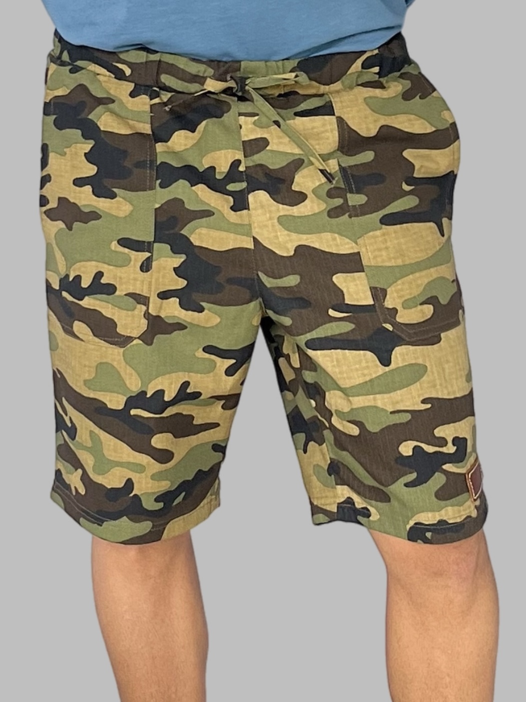 Men's Camo Military Leather Col Shorts