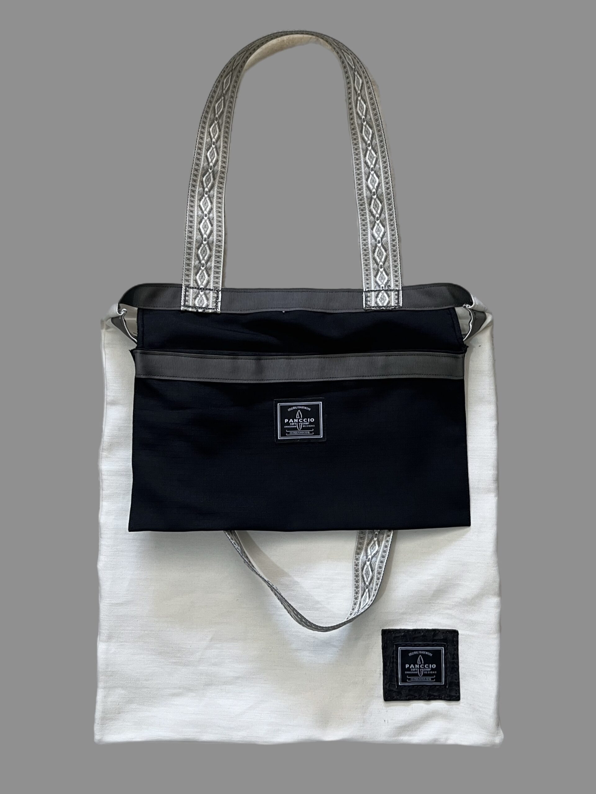 Womens Native Black Crocodile Tote Bag - Image 3